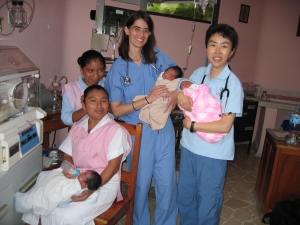 Dr. Dow and other staff members in the clinic