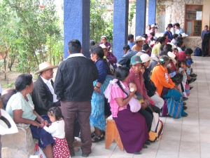Patients and children waiting to see the doctor