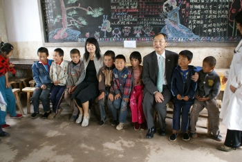 Dr. So in a classroom in Qinghai
